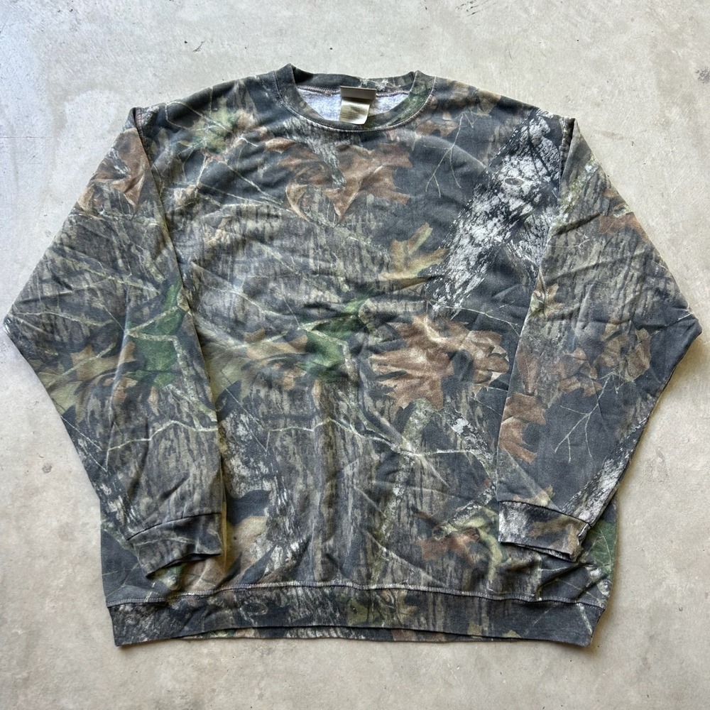 Vintage Jerzees Outdoors Camo Sweatshirt Mens 3XL Real Tree Camouflage Pullover